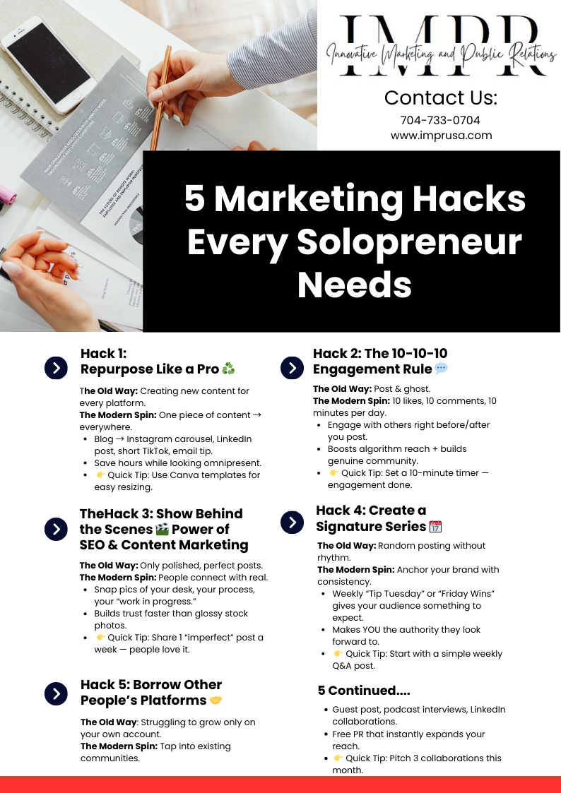 5 Marketing Hacks for Solopreneurs